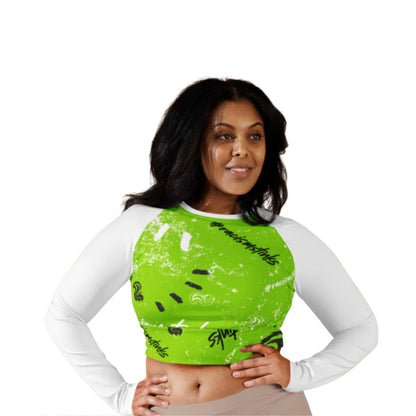 Recycled long-sleeve crop top